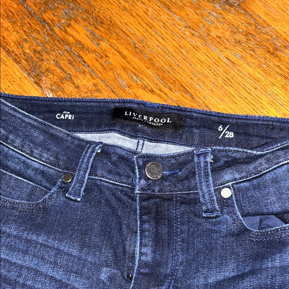 Liverpool Dark Indigo Women's Ankle Jeans - Picture 2 of 5